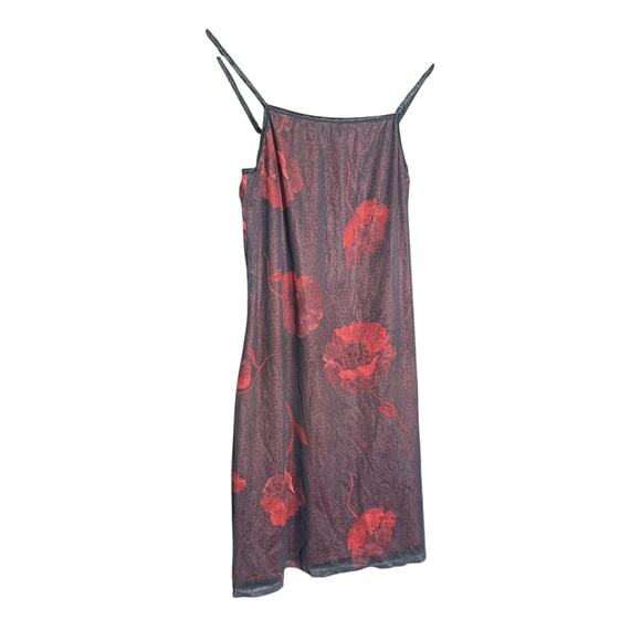 Vintage 90s Y2K Dress Red Black Mesh Byer Too!‎ Whimsigoth Edgy Dark Fairy Goth - Picture 1 of 10